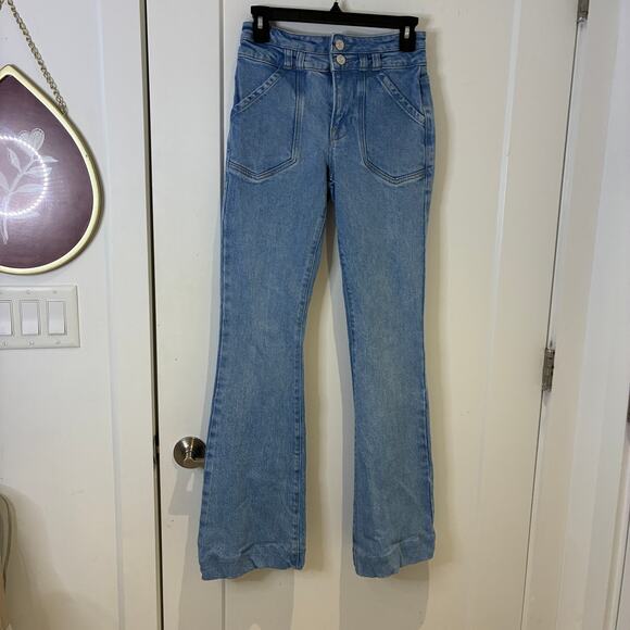 Frame Double Button Flare high-rise jeans in Caye Sz 25 - Picture 5 of 14